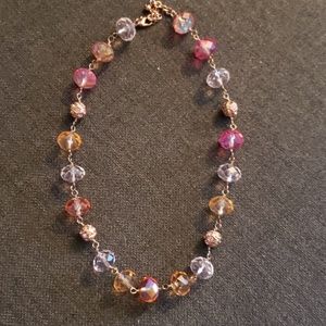 Pink/orange beaded necklace